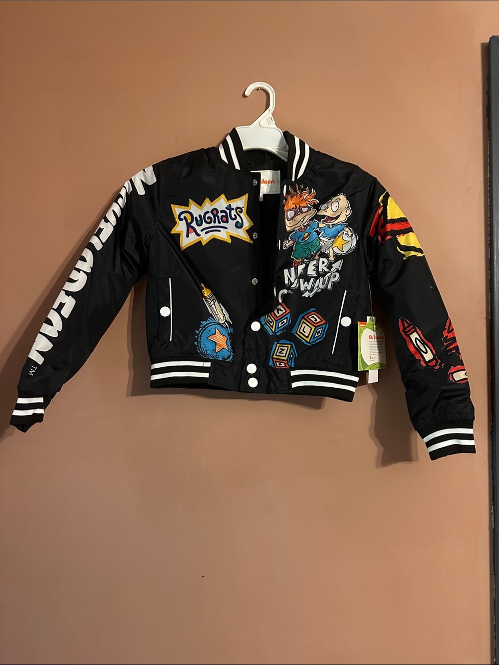 Nickelodeon Black Rugrats Graphic Jacket with Bright Multi Hues